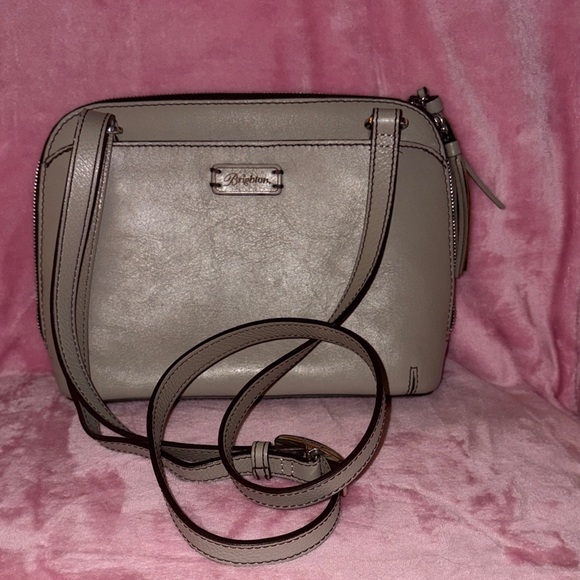 BRIGHTON FERRARA VELLA NOVA DOMED STUDDED BEECHWOOD CROSSBODY ORGANIZER BAG - Picture 4 of 16